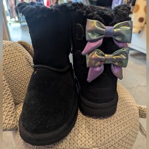 UGGs Black Boots with Iridescent Bows